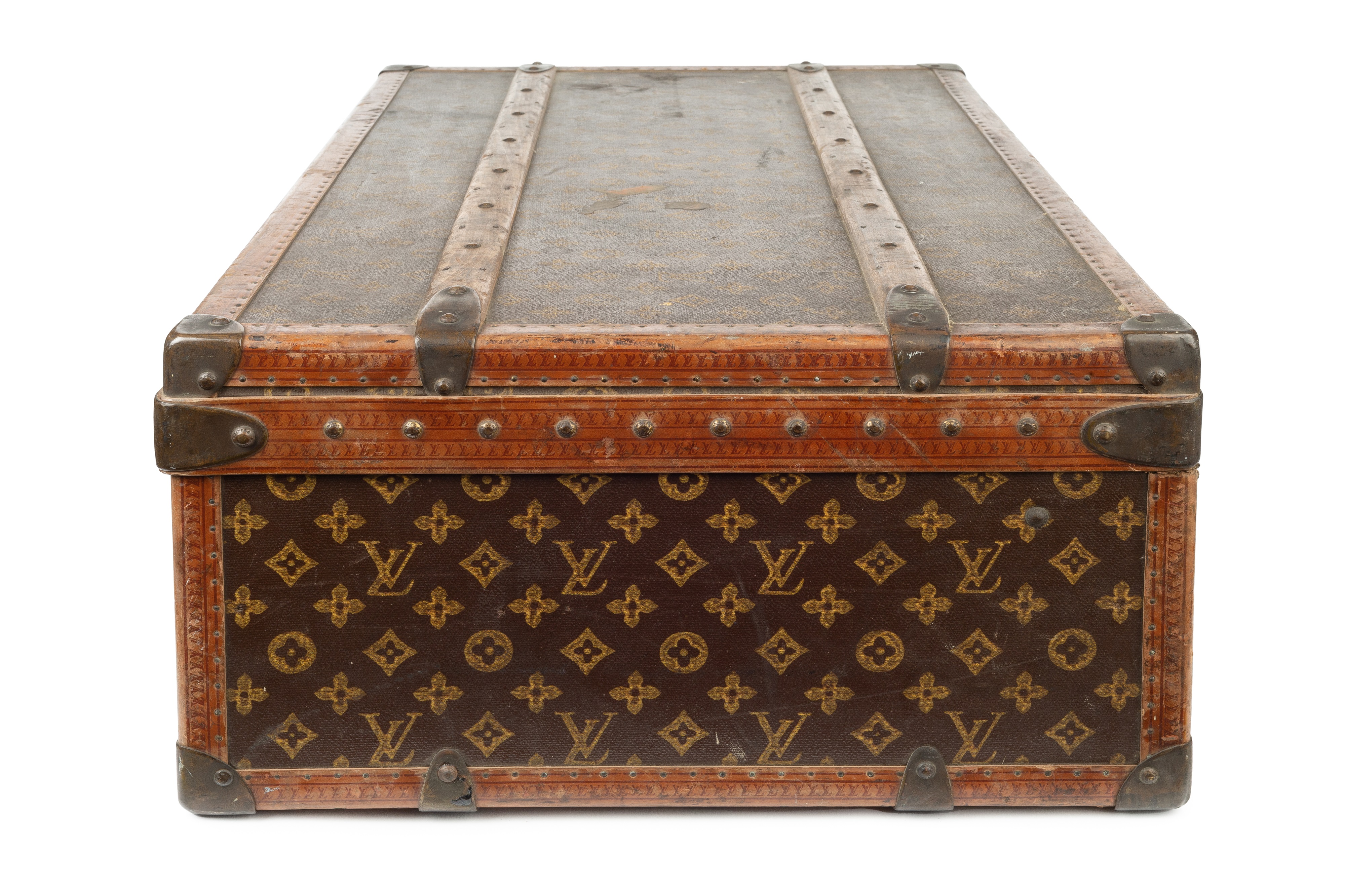 Antique 1920s Louis Vuitton Leather Suitcase