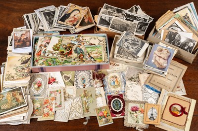 Lot 27 - A large collection of postcards and cut-out paper