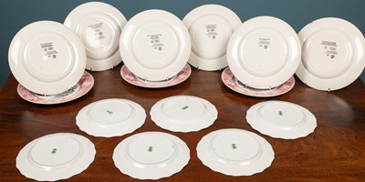 Lot 159 - A set of six Doulton porcelain cabinet plates together with nine Wedgewood plates