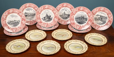 Lot 159 - A set of six Doulton porcelain cabinet plates together with nine Wedgewood plates