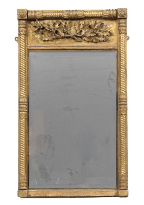 Lot 313 - A Regency gilded gesso pier glass the frieze...