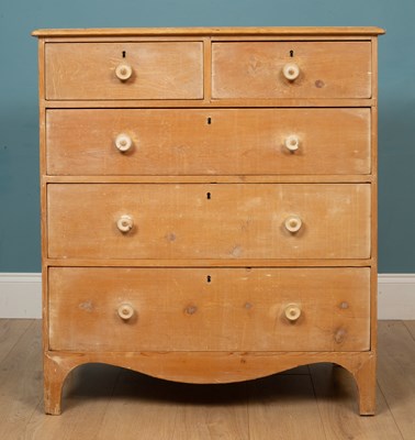 Lot 136 - A 19th century pine chest of drawers