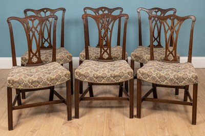 Lot 209 - A set of six mahogany dining chairs