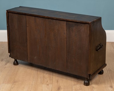 Lot 467 - An antique hardwood low chest