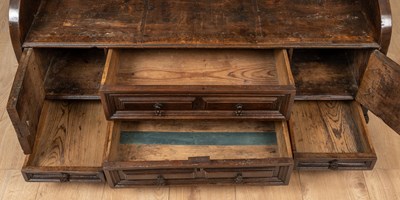 Lot 467 - An antique hardwood low chest