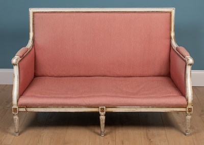 Lot 149 - A Georgian-style white painted beechwood settee