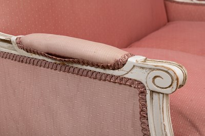 Lot 149 - A Georgian-style white painted beechwood settee