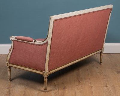 Lot 149 - A Georgian-style white painted beechwood settee
