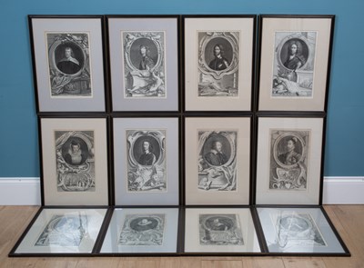 Lot 164 - A matched set of twelve 18th century portrait engravings