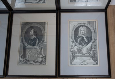 Lot 164 - A matched set of twelve 18th century portrait engravings