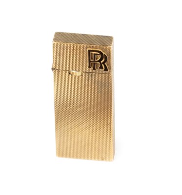 Lot 160 - A 9ct gold lighter, with textured decoration...