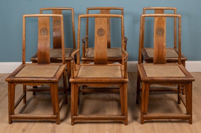 Lot 197 - A set of six chinoiserie-style mahogany chairs