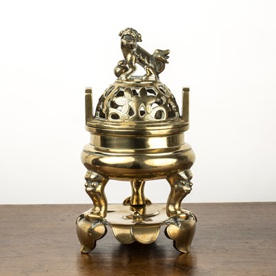 Lot 322 - Bronze censer on stand Chinese, 19th Century...