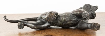 Lot 606 - Bronze model of a snarling tiger Japanese,...