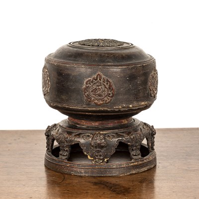 Lot 433 - Lacquer box on stand Sino-Tibetan, 19th...