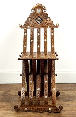 Lot 604 - Damascus mother-of-pearl inlaid chair Syrian...