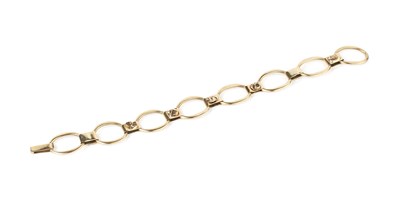 Lot 4 - A yellow precious metal fancy-link bracelet,...