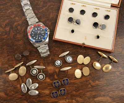 Lot 263 - Collection of gentlemans cufflinks and studs...