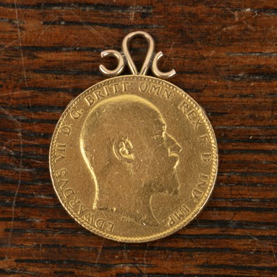 Lot 261 - Edward VII sovereign dated 1906, with applied...