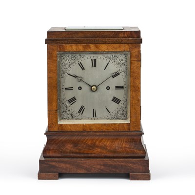 Lot 76 - A Victorian library timepiece, with a silvered...