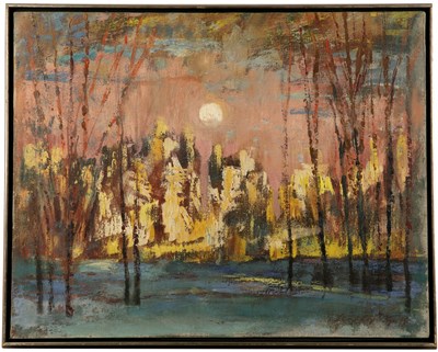 Lot 305 - Lloyd Lozes Goff (1917-1983) 'Manhatten Moon',...