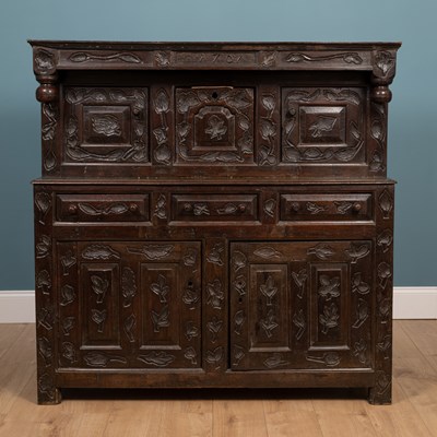 Lot 249 - An 17th or 18th century oak court cupboard