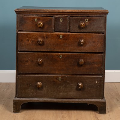 Lot 360 - An antique oak chest of drawers