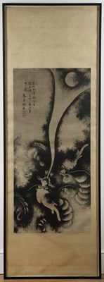 Lot 275 - Mai Zilun Chinese hanging scroll, dragons...