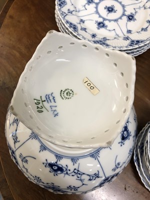Lot 47 - A Royal Copenhagen blue and white floral porcelain part dinner service