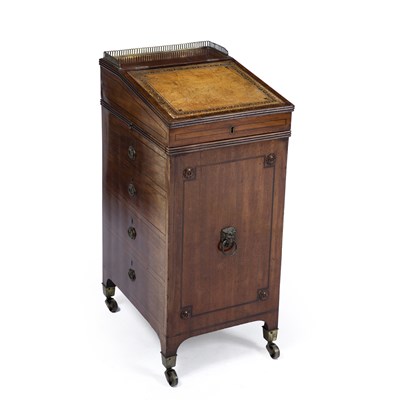 Lot 183 - A George III Sheraton mahogany davenport of...