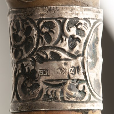 Lot 326 - Four horn (probably rhino horn) walking sticks...