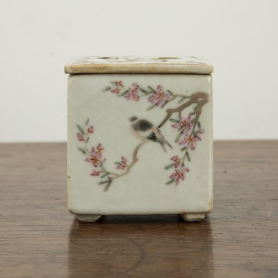 Lot 336 - Square porcelain pen holder Chinese, Republic...