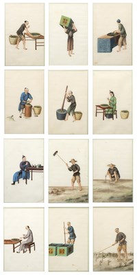 Lot 264 - Collection of rice paper/pith studies Chinese,...