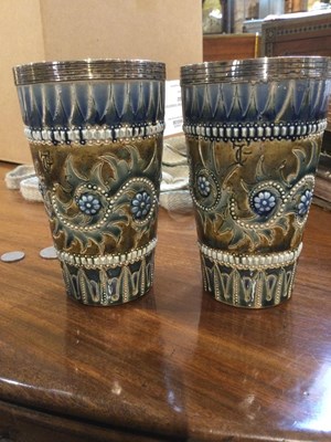 Lot 327 - A Doulton Lambeth lemonade jug and beakers by...