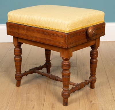 Lot 462 - A late Victorian Brookes & Co patent adjustable piano stool