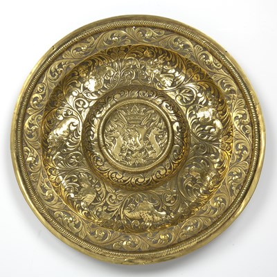Lot 186 - A large 18th century continental pressed brass...