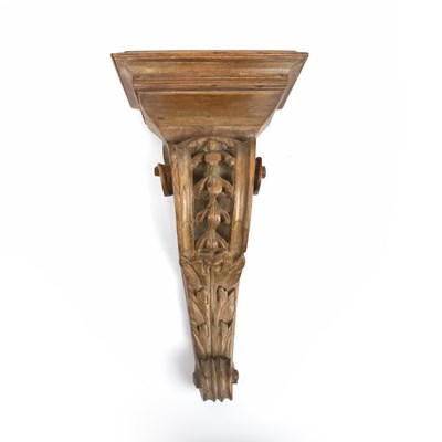 Lot 334 - A 19th century carved pine bracket of...