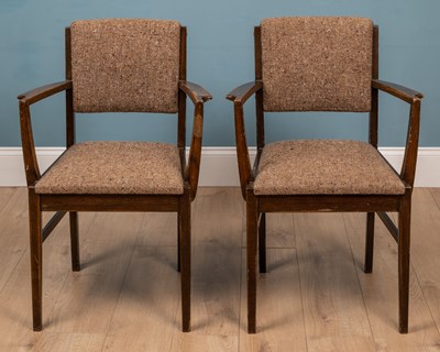 Lot 217 - A pair of oak Gordon Russell dining chairs