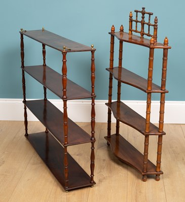 Lot 233 - Two Georgian mahogany campaign shelves
