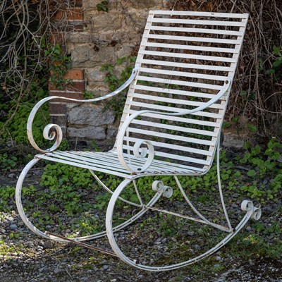 Lot 238 - A Victorian-style wrought iron garden rocking chair