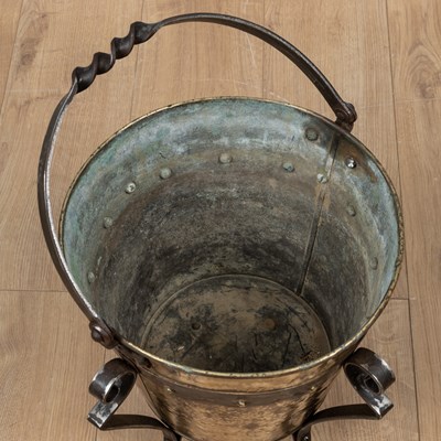 Lot 234 - An Arts and Crafts Benson style copper bucket