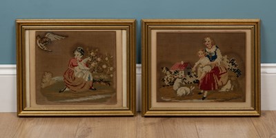 Lot 122 - A pair of needlework pictures