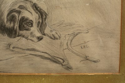 Lot 116 - A sketch of two dogs