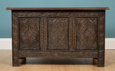 Lot 229 - An oak coffer