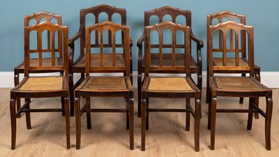 Lot 235 - A set of eight Gothic style dining chairs