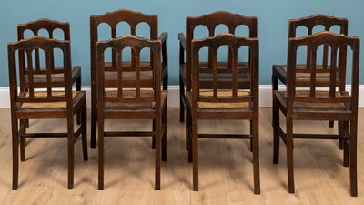 Lot 235 - A set of eight Gothic style dining chairs