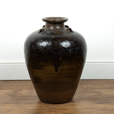 Lot 291 - Large glazed storage jar Chinese, Tang dynasty...