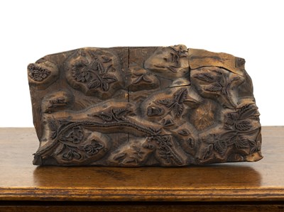 Lot 468 - Carved wooden block Indian for printing...