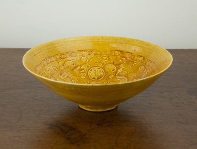 Lot 289 - Amber glazed conical bowl Chinese, Ming...