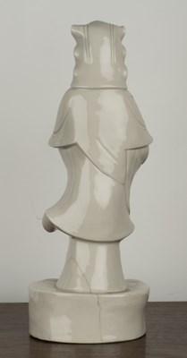 Lot 281 - Large Dehua blanc de chine standing figure...